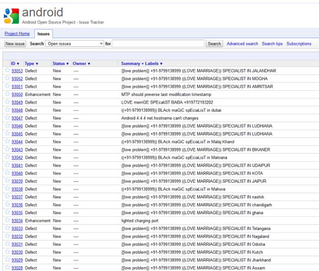 Fotografía - [Actualización: Es volver] Bug Tracker Android Oficial Overrun con cientos de spam Mensajes